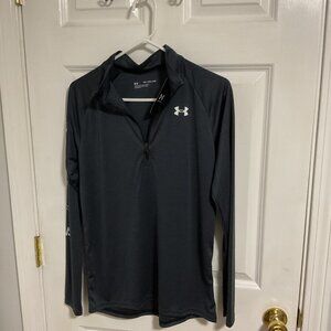 Under Armour Velocity 1/2 Zip Pullover Boys YX L Gray Long Sleeve Loose Fit NWT